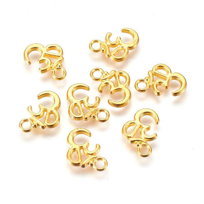 The Bead Store Gold Plated Om Charms 16x11mm