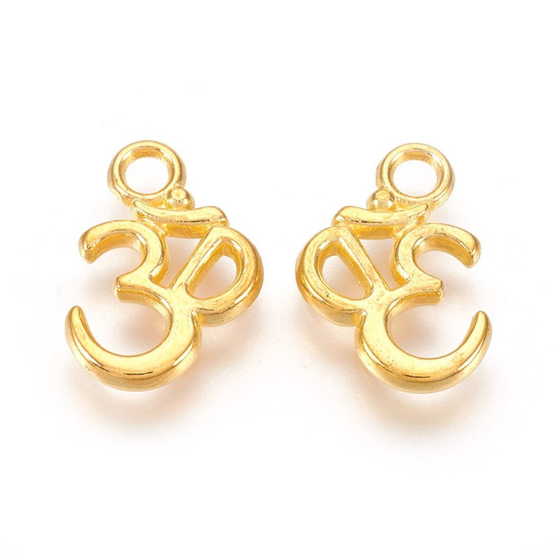 The Bead Store Gold Plated Om Charms 16x11mm