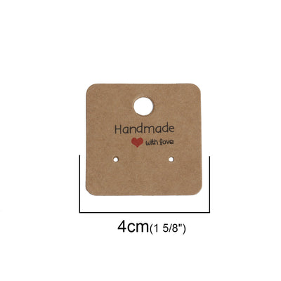 The Bead Store "Handmade with Love" Earrings Display Cards ~ 40x40cm ~ Pack of 10