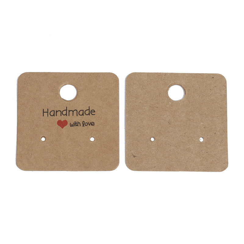 The Bead Store "Handmade with Love" Earrings Display Cards ~ 40x40cm ~ Pack of 10