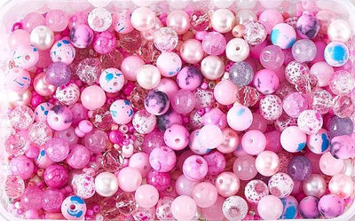 The Bead Store Pink Glass Beads and Seed Beads Mix 40 grams