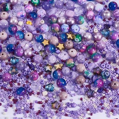 The Bead Store Purple Glass Beads and Seed Beads Mix 40 grams