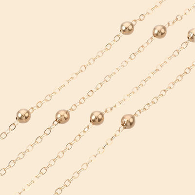 The Bead Store Rose Gold Plated Loose Chain With 3.5mm Beads 