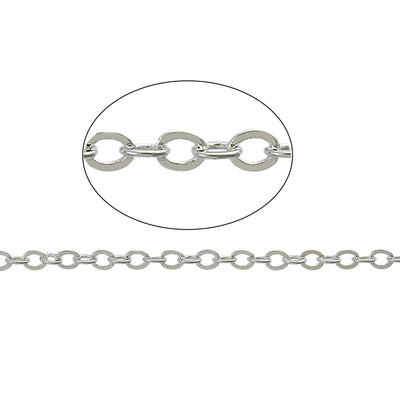 The Bead Store Silver Plated Chain 1.7x1.5mm Links Pre-Cut 50cm 