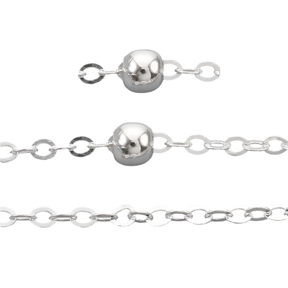 The Bead Store Silver Plated Loose Chain With 3.5mm Beads