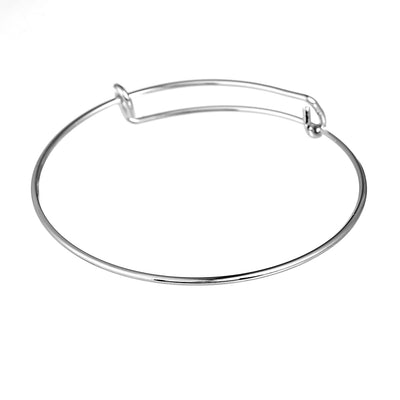 The Bead Store Silver Tone Expandable Charm Bangle ~ approx. 21-27cm