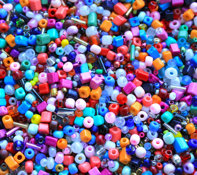 The Bead Store Small Beads and Seed Beads Mix 50 grams Not Uniform