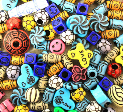 The Bead Store Vintage Style Acrylic Beads Mix Opaque Colours 50 grams