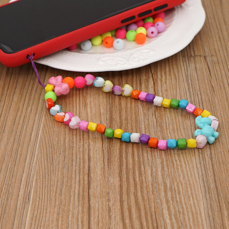 1 x Beaded Phone Strap ~ Acrylic Beads ~ approx. 28cm