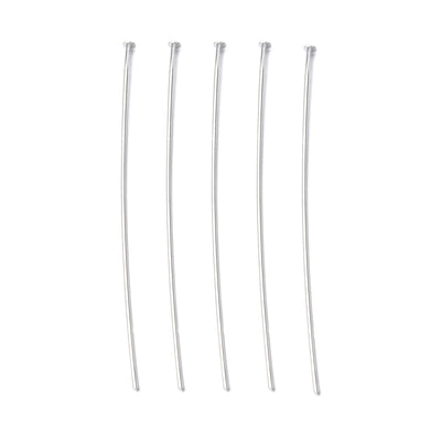 0.8mm Silver Plated Brass Headpins ~ 50mm Long ~ Pack of 50