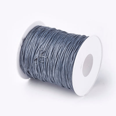 1mm Waxed Cotton Cord ~ Grey ~ 1 Metre