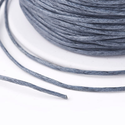 1mm Waxed Cotton Cord ~ Grey ~ 1 Metre