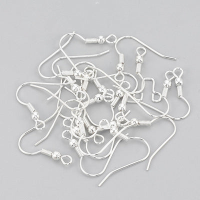 20 Pairs of Silver Plated Fish Hook Ear Wires – The Bead Store