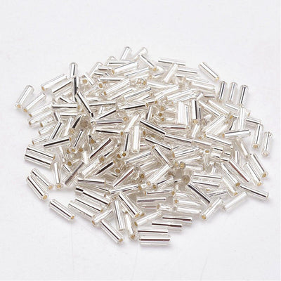6mm Bugle Beads ~ Silver Lined Crystal ~ 20g