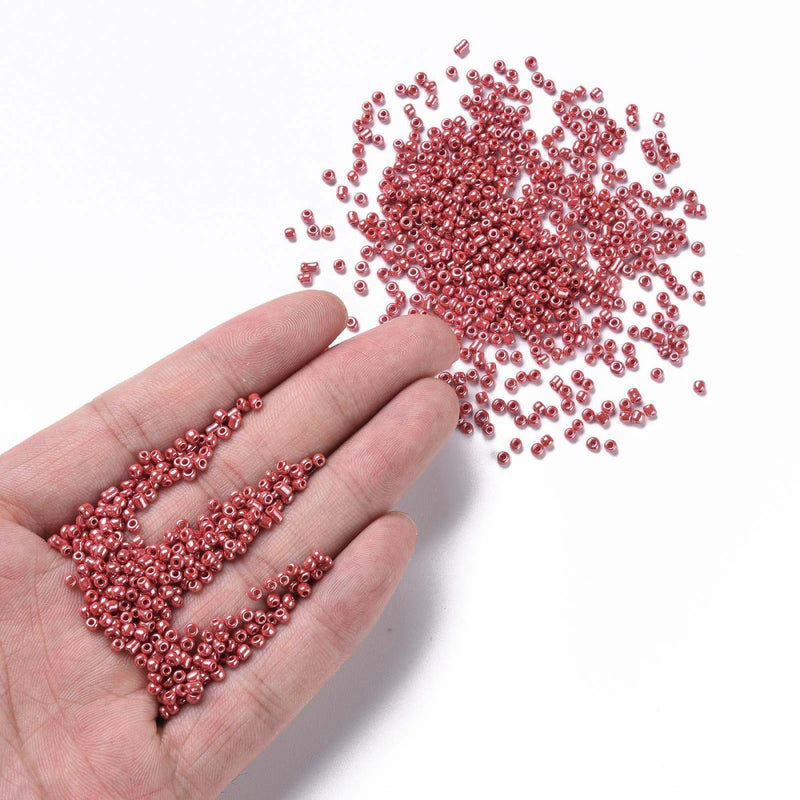 2mm Seed Beads ~ 20g ~ Lustred Crimson