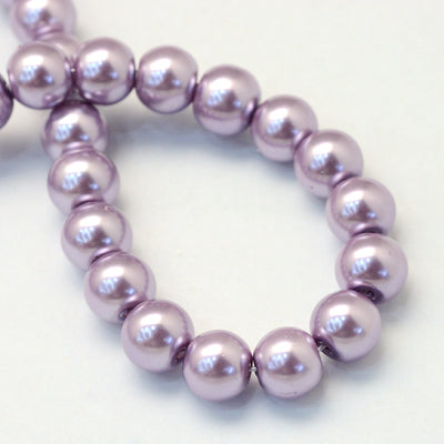 4mm Round Glass Pearls ~ Dusty Purple ~ approx. 210 beads / strand
