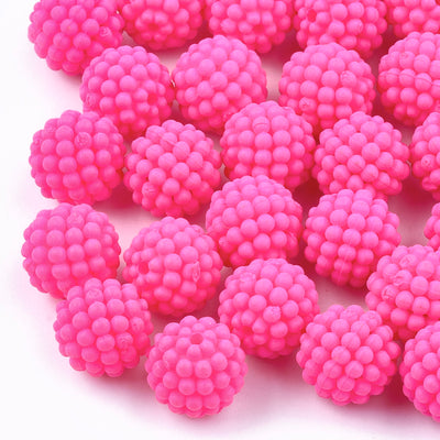 12mm Acrylic Berry Beads ~ Fuchsia ~ Pack of 4