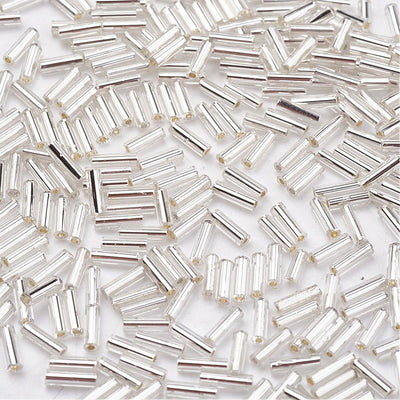 6mm Bugle Beads ~ Silver Lined Crystal ~ 20g