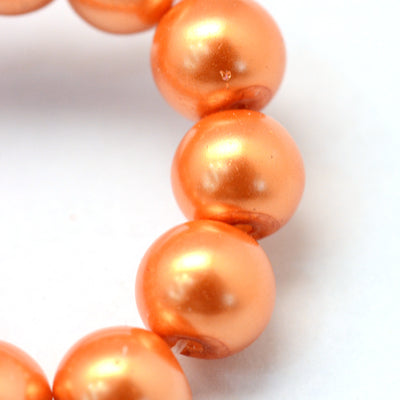 4mm Round Glass Pearls ~ Light Orange ~ approx. 210 beads / strand