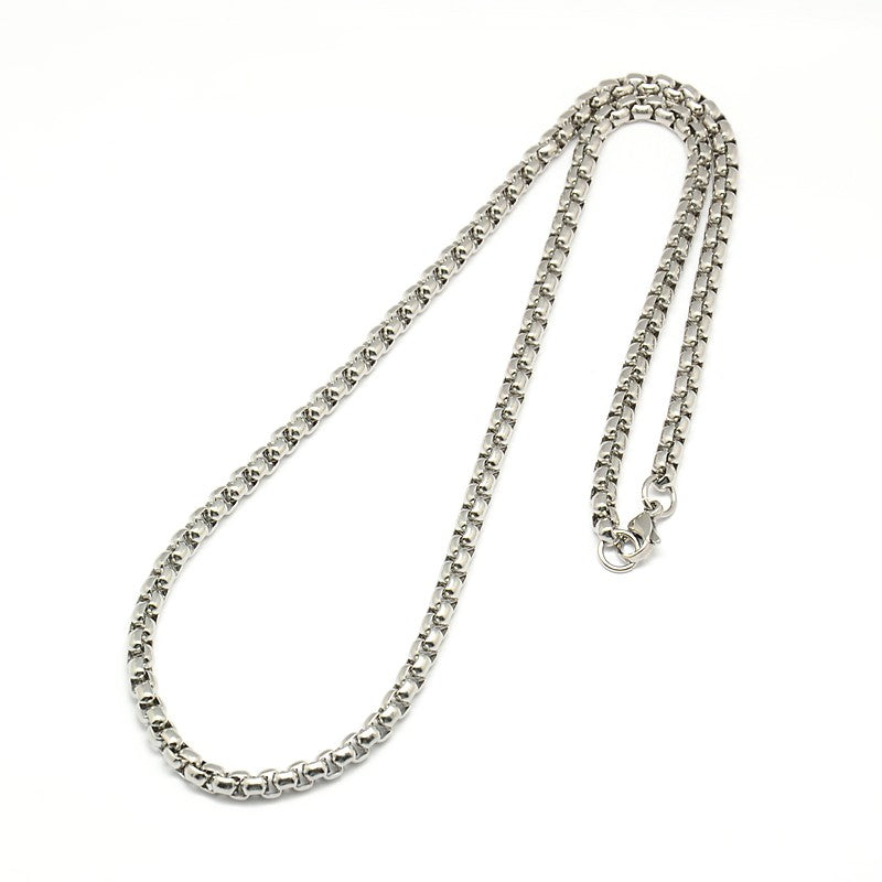 3mm Stainless Steel Venetian Box Chain ~ Ready-to-Wear ~ 24"