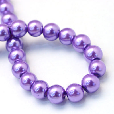 1 Strand of 3mm Round Glass Pearl Beads ~ Light Purple ~ approx. 190 beads
