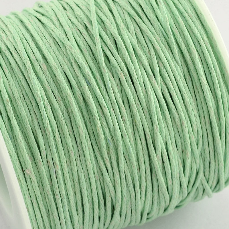 the Bead Store 1mm Waxed Cotton Cord ~ Pale Green ~ 1 Metre