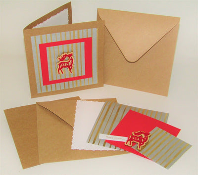DIY Card Kit ~ Xmas Reindeer ~ 6"x6"