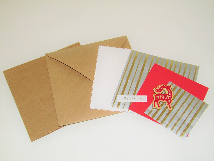 DIY Card Kit ~ Xmas Reindeer ~ 6"x6"