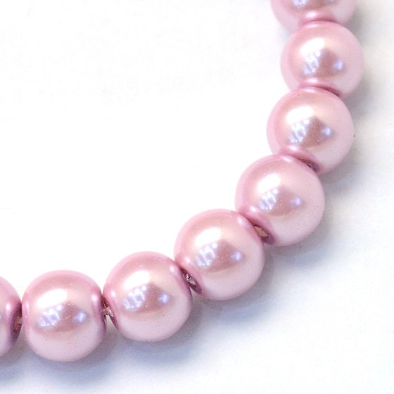 1 Strand of 3mm Round Glass Pearl Beads ~ Flamingo ~ approx. 190 beads