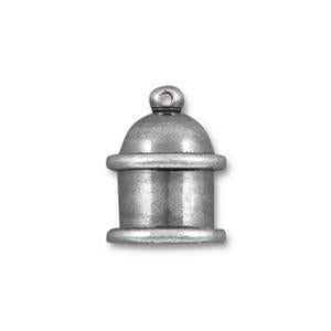 TierraCast Brass Pagoda Cord End ~ 8mm ID ~ Tin Oxide