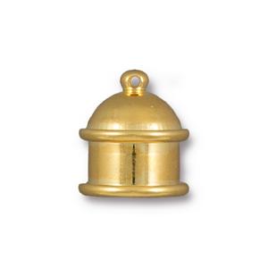 TierraCast Brass Pagoda Cord End ~ 10mm ID ~ Bright Gold