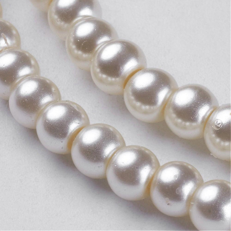 Glass Pearls ~ 4mm ~ approx. 200 beads / strand ~ Creamy White