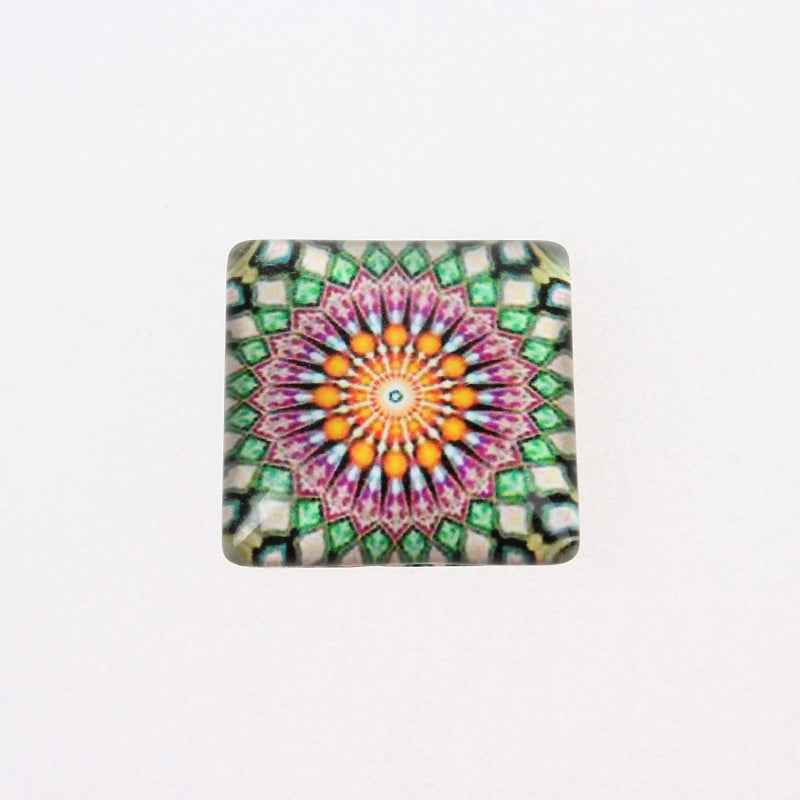 5 x Square Glass Cabochons ~ 20x20mm ~ Colourful