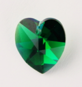 Swarovski Crystal Heart ~ 14mm ~ Emerald AB