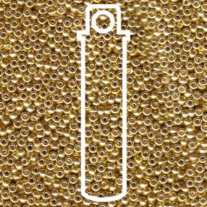Miyuki Seed Beads Round Size 11/0 ~ Galvanized Gold ~ approx. 8.5g tube