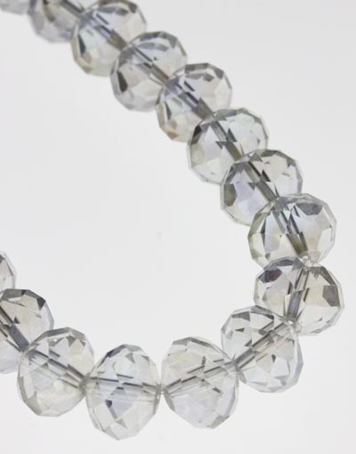Crystal Glass Rondelle Beads ~ 1 String ~ Crystal AB ~ c.58 beads 8 x 10mm