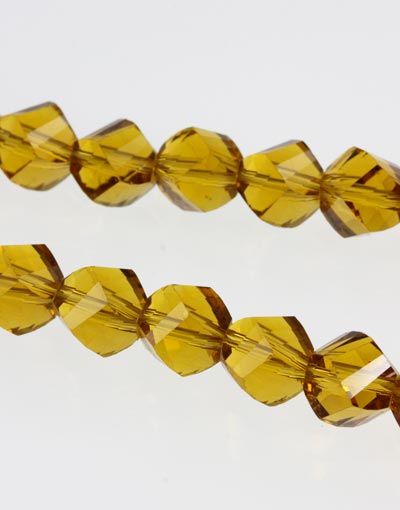 Crystal Glass Faceted Beads ~ 1 String ~ Gold ~ c.44 x 10mm beads