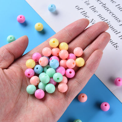 10mm Round Acrylic Beads ~ Mixed Opaque Colours ~ 40 Beads