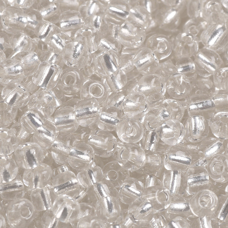 4mm Seed Beads ~ 20g ~ Silver Lined Crystal