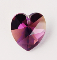 Swarovski Crystal Heart ~ 14mm ~ Amethyst AB