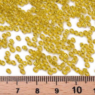 2mm Seed Beads ~ 20g ~ Silver Lined Yellow