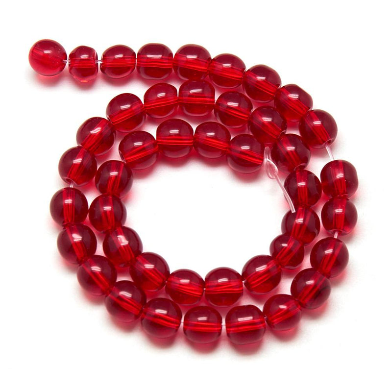 1 Strand of 4mm Glass Beads ~ Red ~ approx. 80 beads