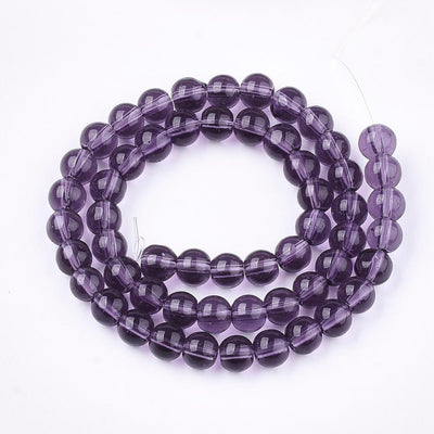 1 Strand of 6mm Round Glass Beads ~ Purple ~ approx. 50 beads/strand ~ Buy One Get One Free!