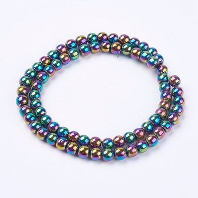 1 Strand of 6mm Non-Magnetic Hematite Beads ~ Rainbow ~ approx. 70 beads