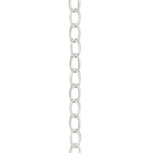 TierraCast Embossed Brass Cable Chain ~ 2,5mm ~ Rhodium Plated ~ Sold per inch