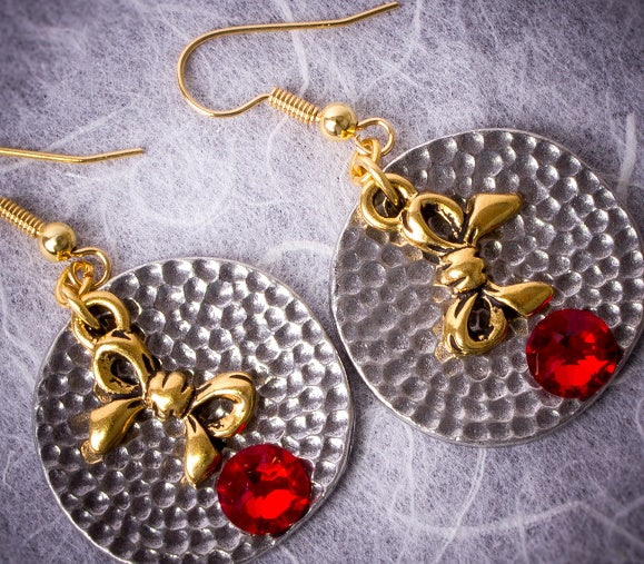 Xmas Bow Earring Kit ~ Red