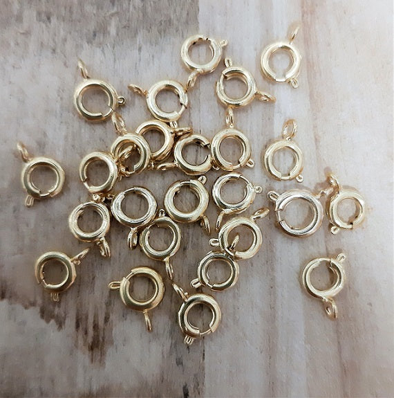 10 Gold Plate Bolt Ring Clasps ~ 6mm