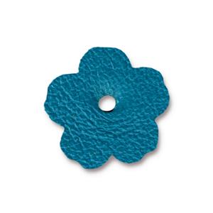 TierraCast Leather .75" Flower ~ Turquoise