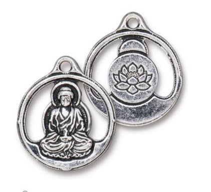 TierraCast Buddha Pendant ~ Antique Silver