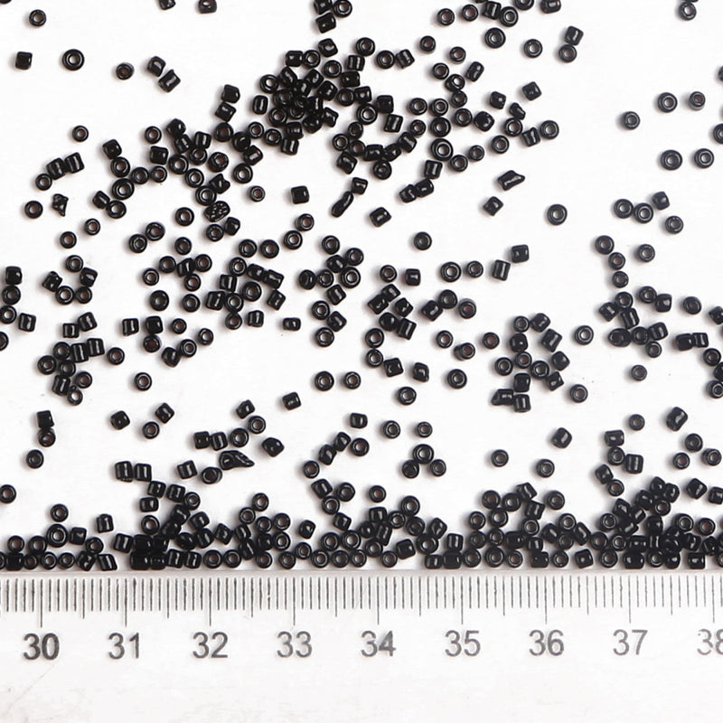 2mm Seed Beads ~ 20g ~ Black